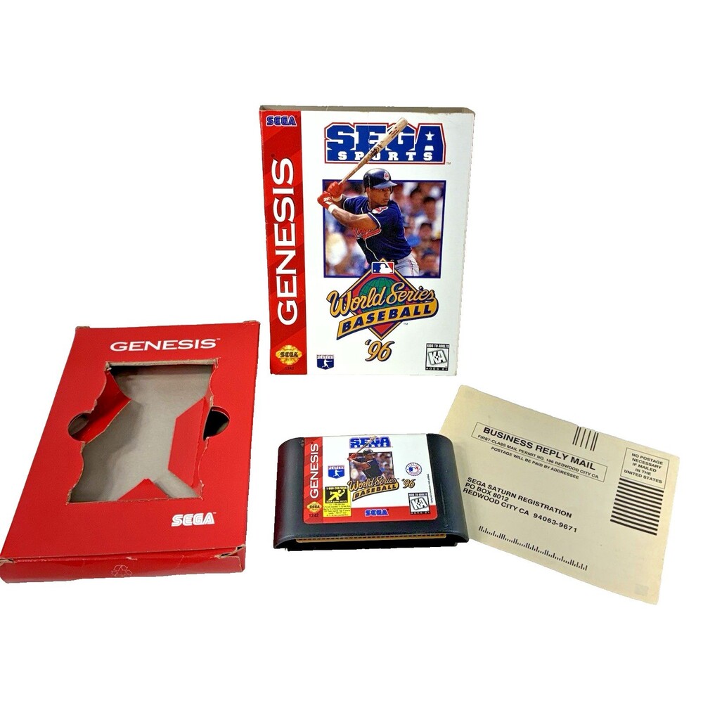 World Series Baseball 96 Sega Genesis in Box with Registration Card Tested